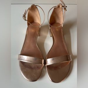 Aldo rose gold sandal with strap. Size 9